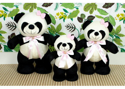 Ursos Panda Amore Laço rosa